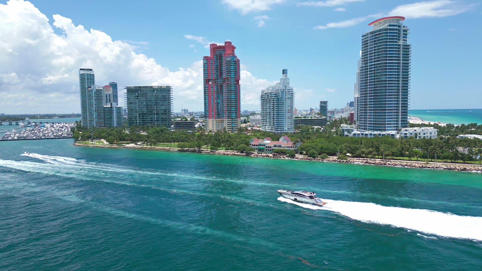 Miami Beach coastline and ocean